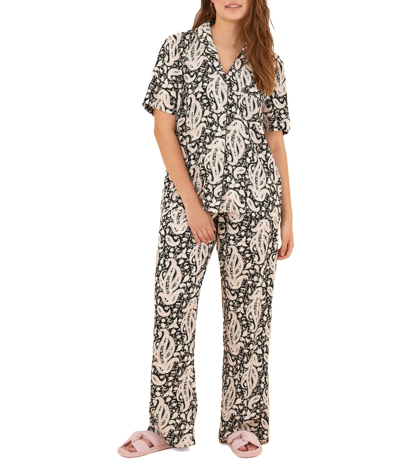 Black Boho Shirt Pajamas