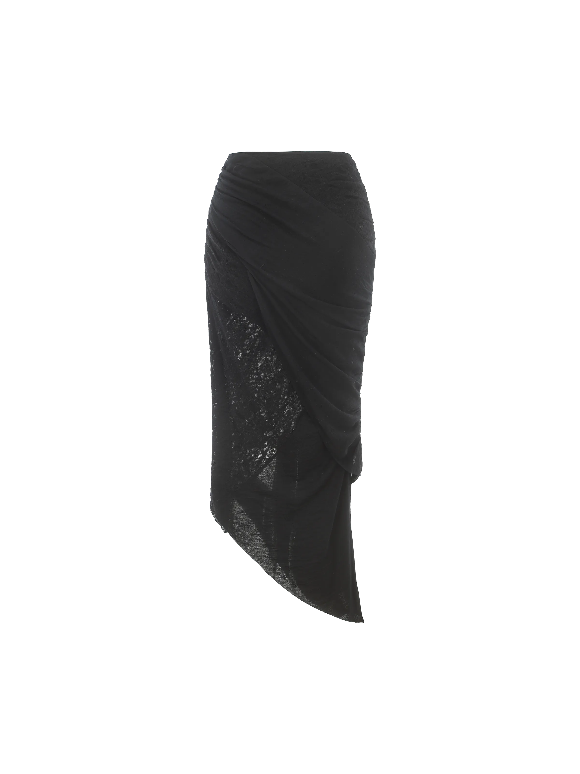 Black Irregular Knitted Ripped Skirt