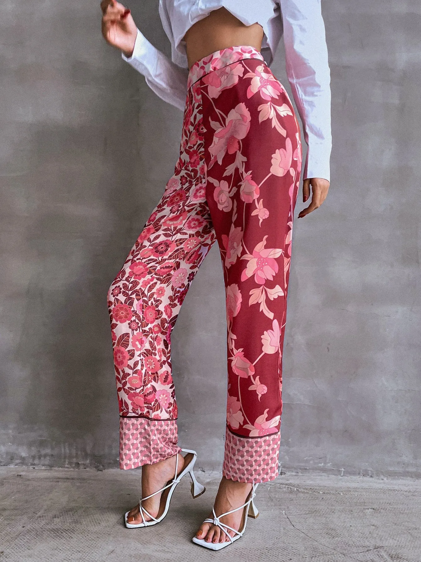Boho Floral Natural Long Women Pants
