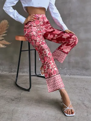 Boho Floral Natural Long Women Pants