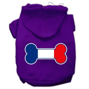 Bone Shaped France Flag Screen Print Pet Hoodies Purple Size XS (8)