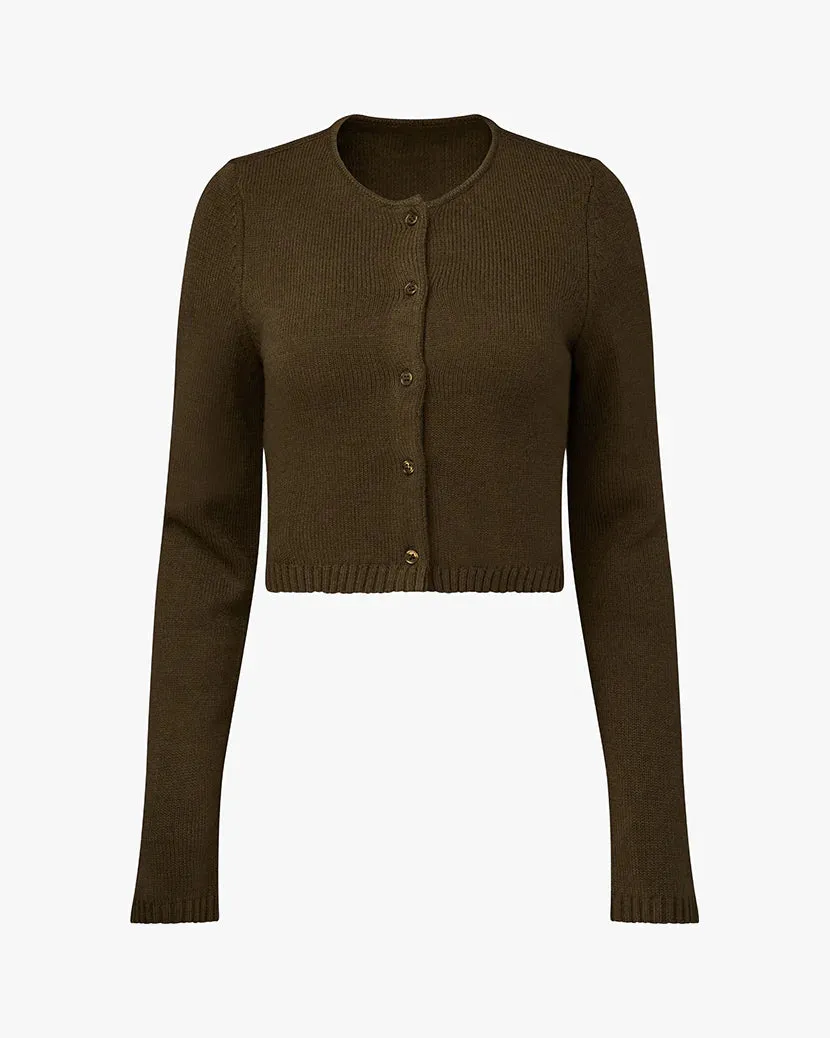 Boxy Crewneck Cardigan