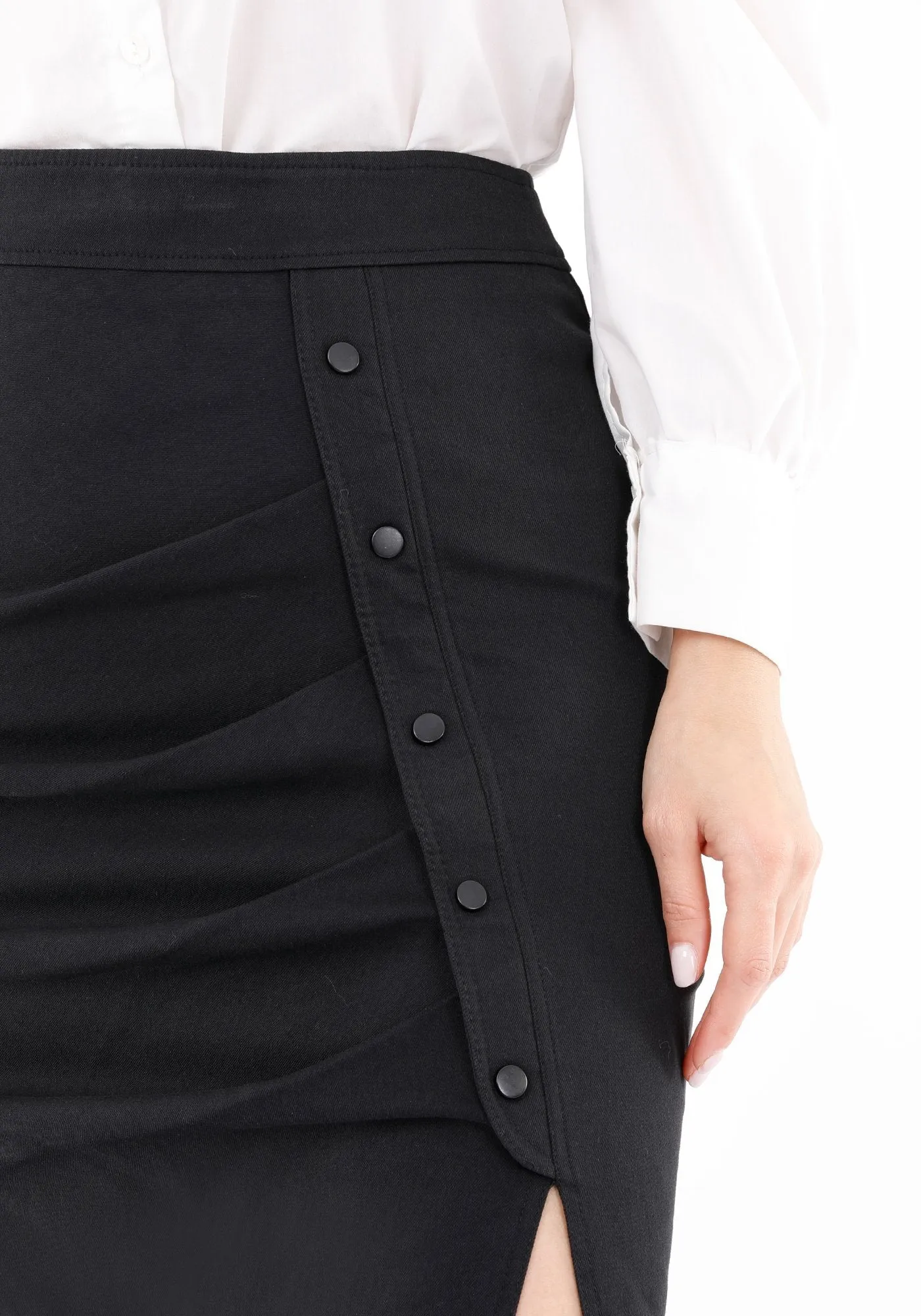 Elegant Slit Side High Waist Pencil Midi Skirt