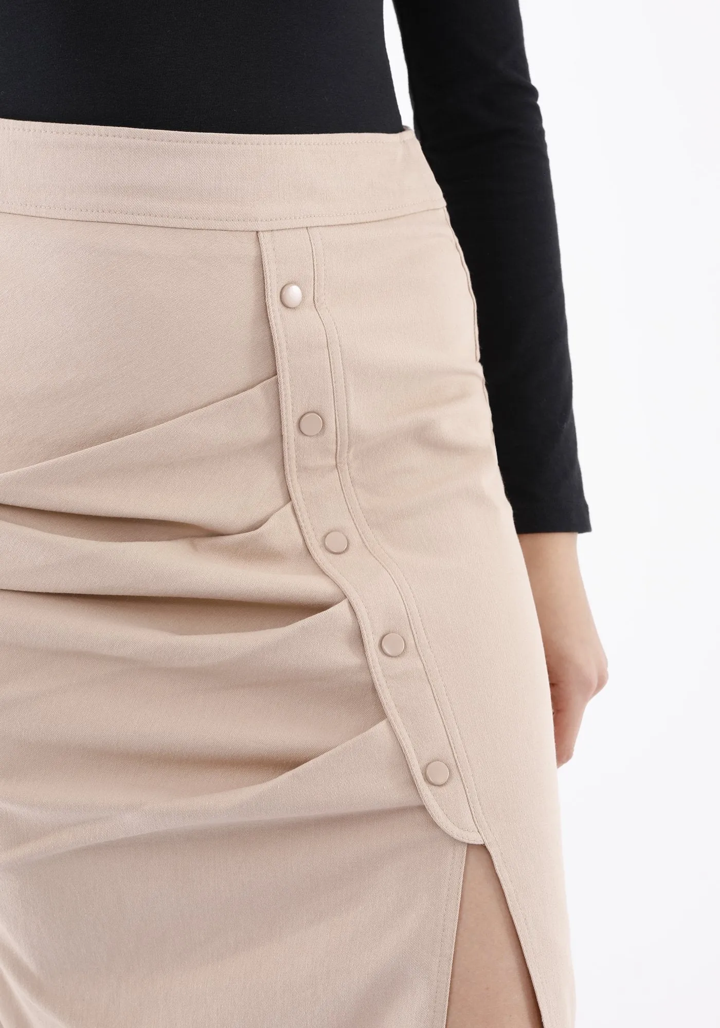Elegant Slit Side High Waist Pencil Midi Skirt