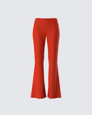 Emi Two Tone Orange Faux Suede Pant