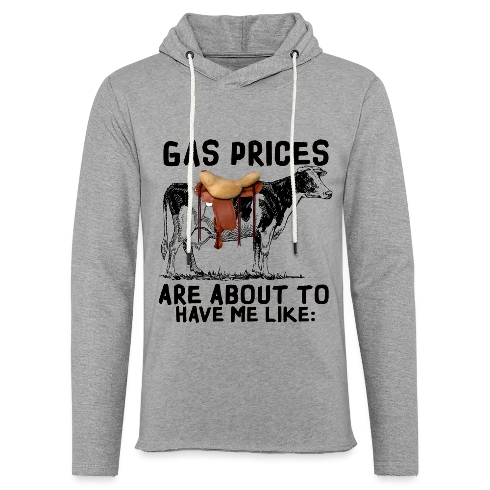 Gas Prices Lightweight Terry Hoodie (Cow with Saddle)