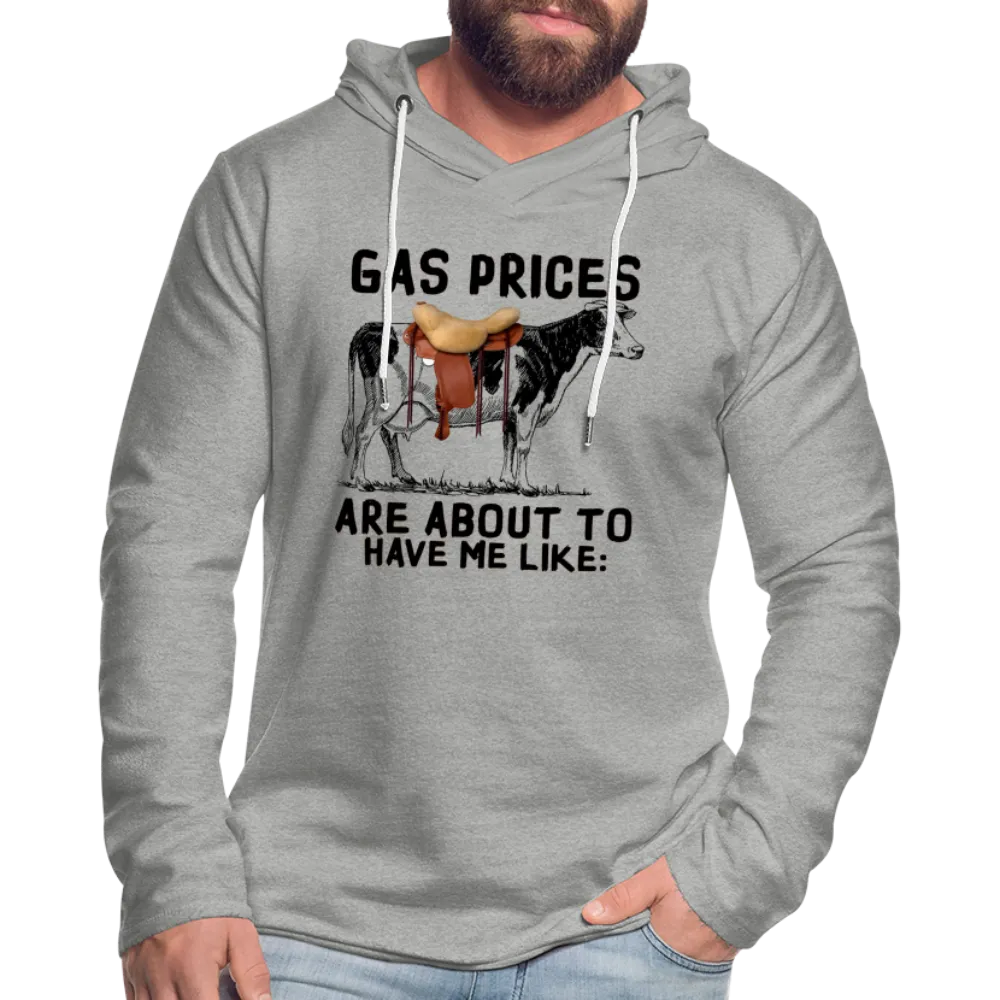Gas Prices Lightweight Terry Hoodie (Cow with Saddle)