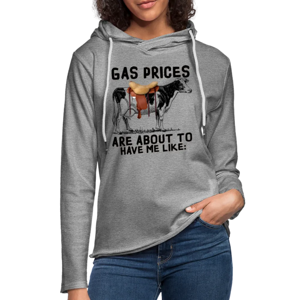 Gas Prices Lightweight Terry Hoodie (Cow with Saddle)