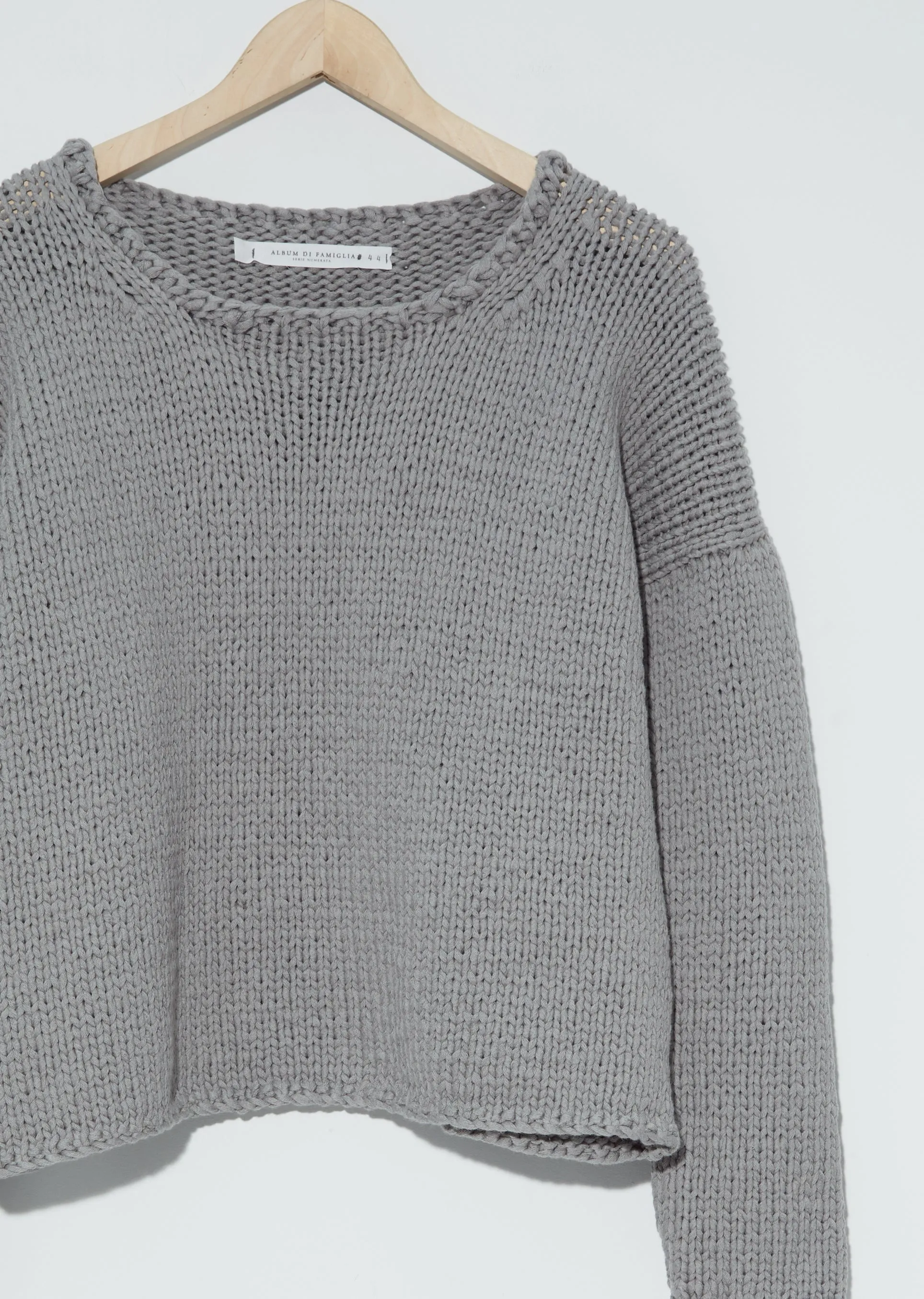Hand Knit Pullover — Grey