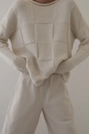 Heritage Basketweave Sweater - Ivory
