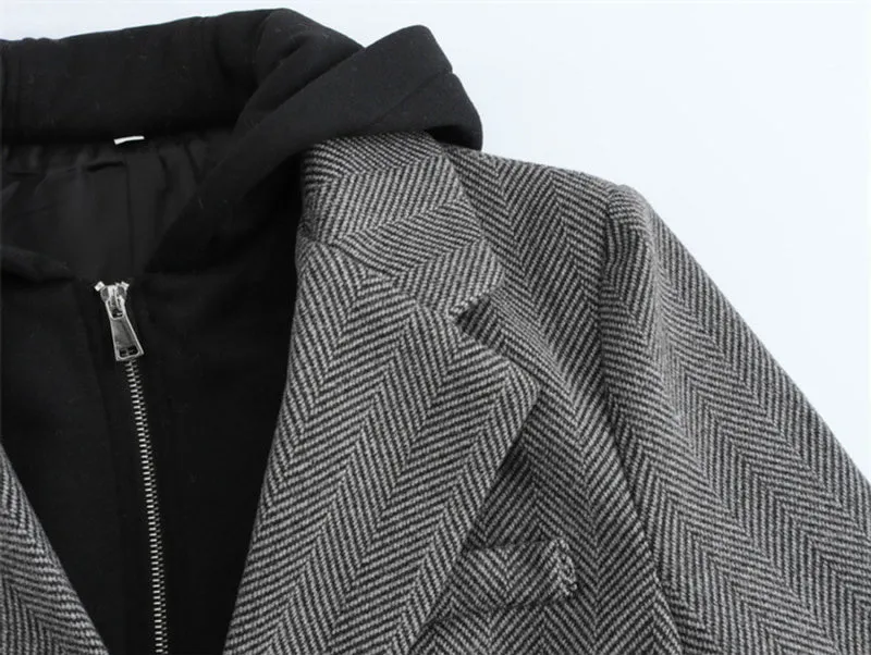 Hooded Jacket Attached Blazer