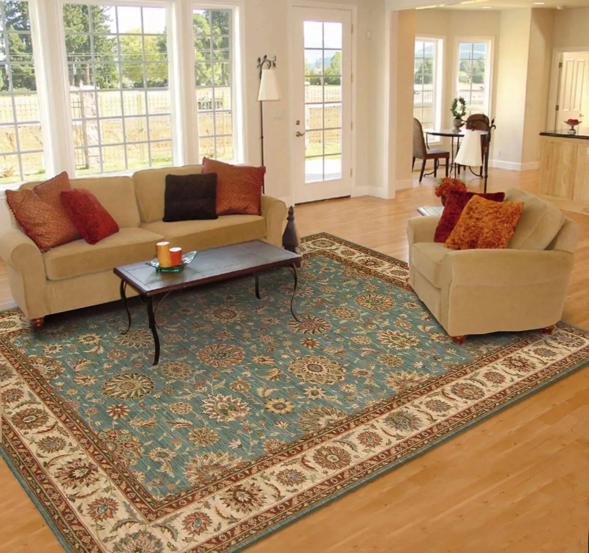 Living Treasures LI05 Aqua Rug