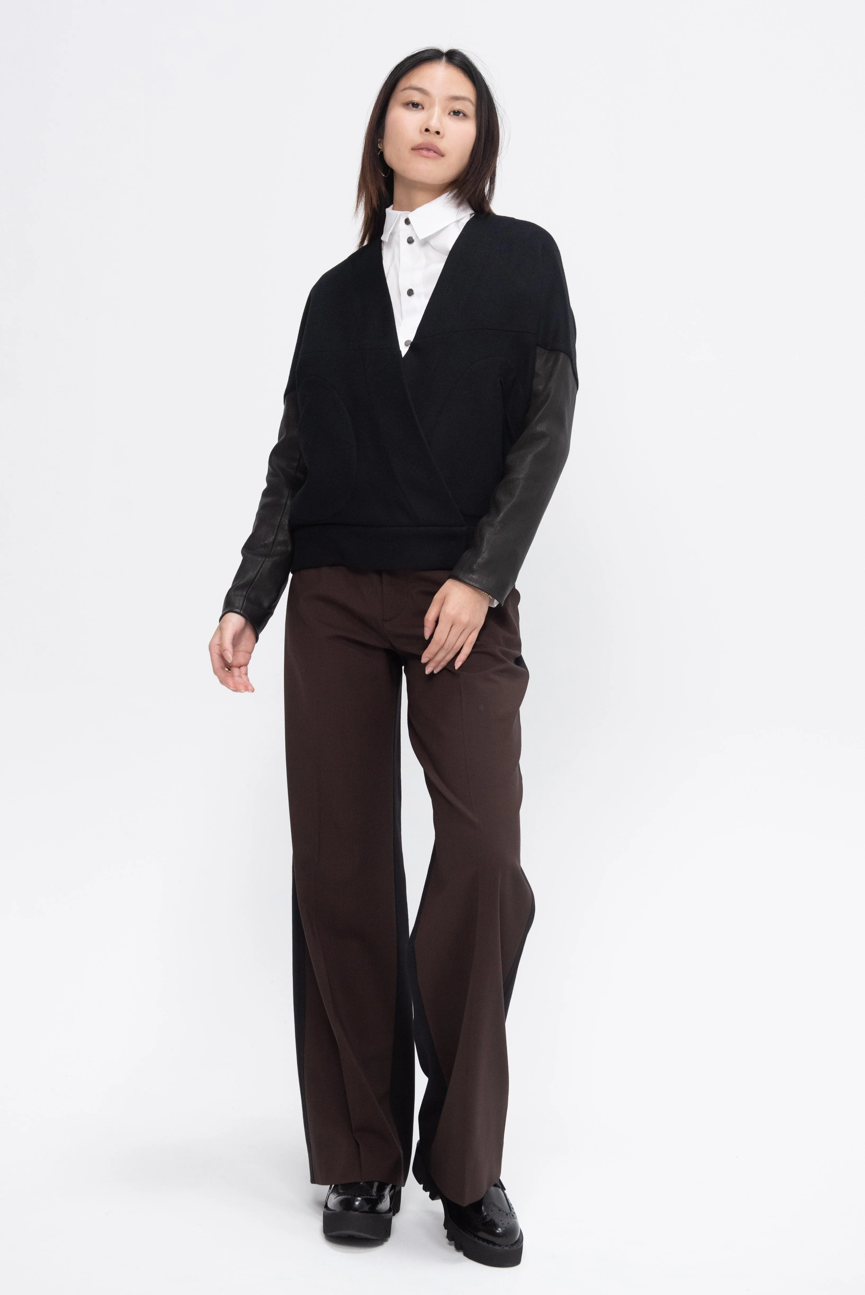 Long-Sleeved Hex Shrug, Black