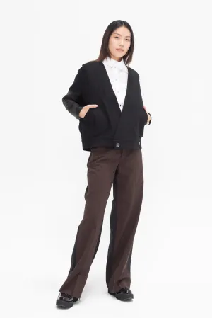 Long-Sleeved Hex Shrug, Black