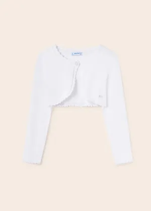 Mayoral Junior Basic Knit Bolero Cardigan _White 332-95