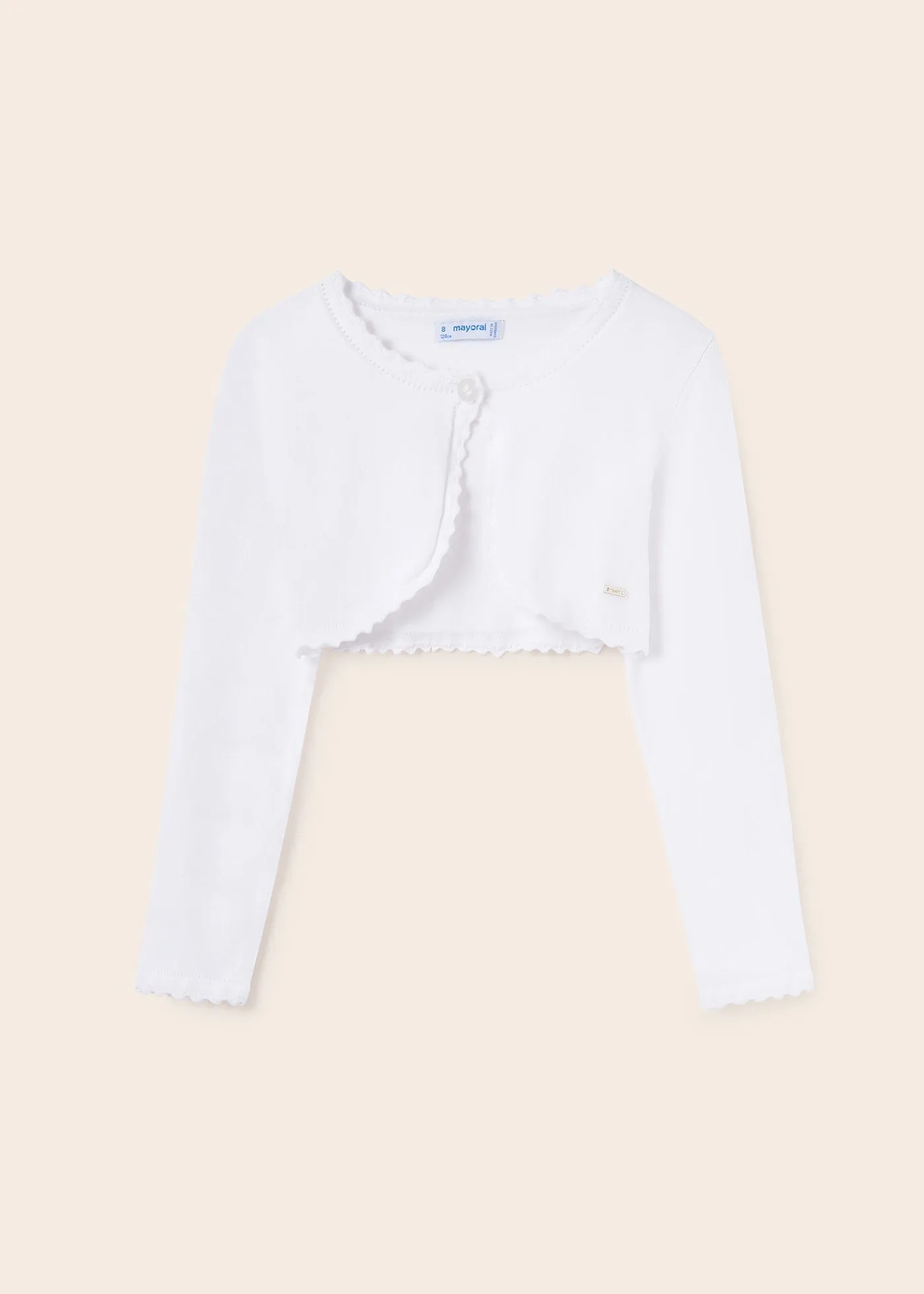 Mayoral Junior Basic Knit Bolero Cardigan _White 332-95