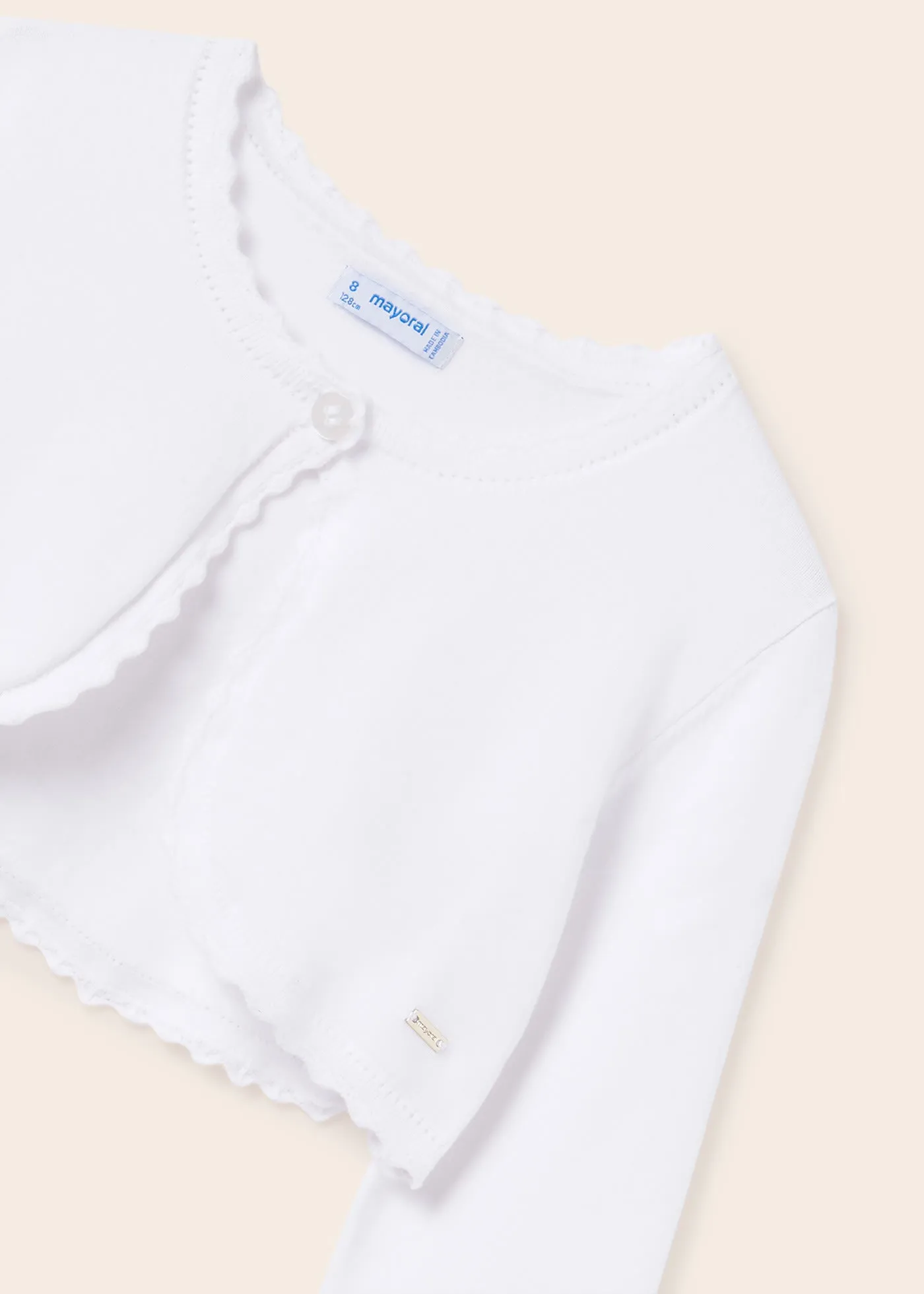 Mayoral Junior Basic Knit Bolero Cardigan _White 332-95