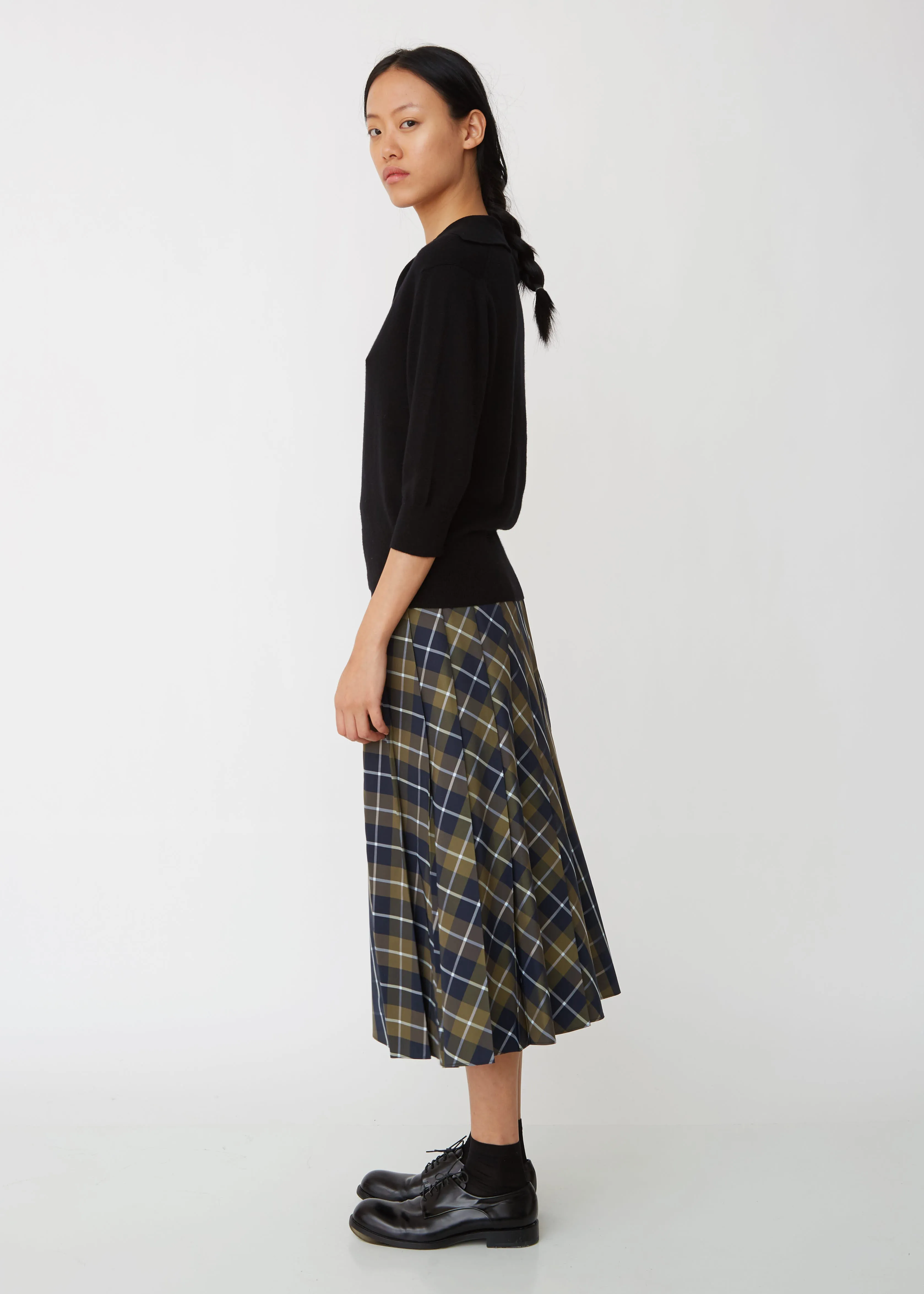 Open Collar Cashmere Cotton Jumper