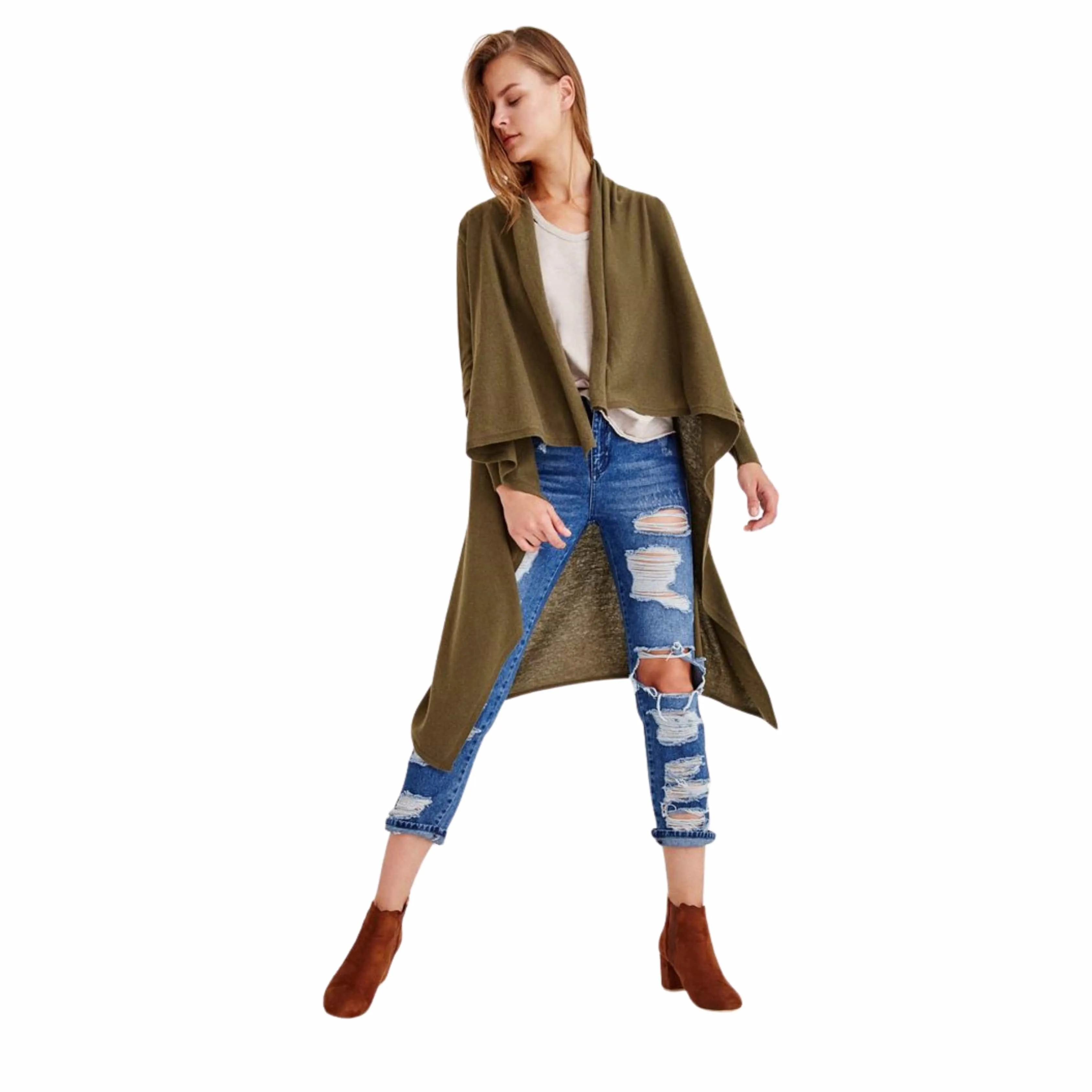 OXXO - Long Sleeve Asymmetric Cardigan