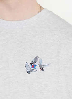 Pigeon Oversized T Shirt | Champion and Percival | Heather Grey