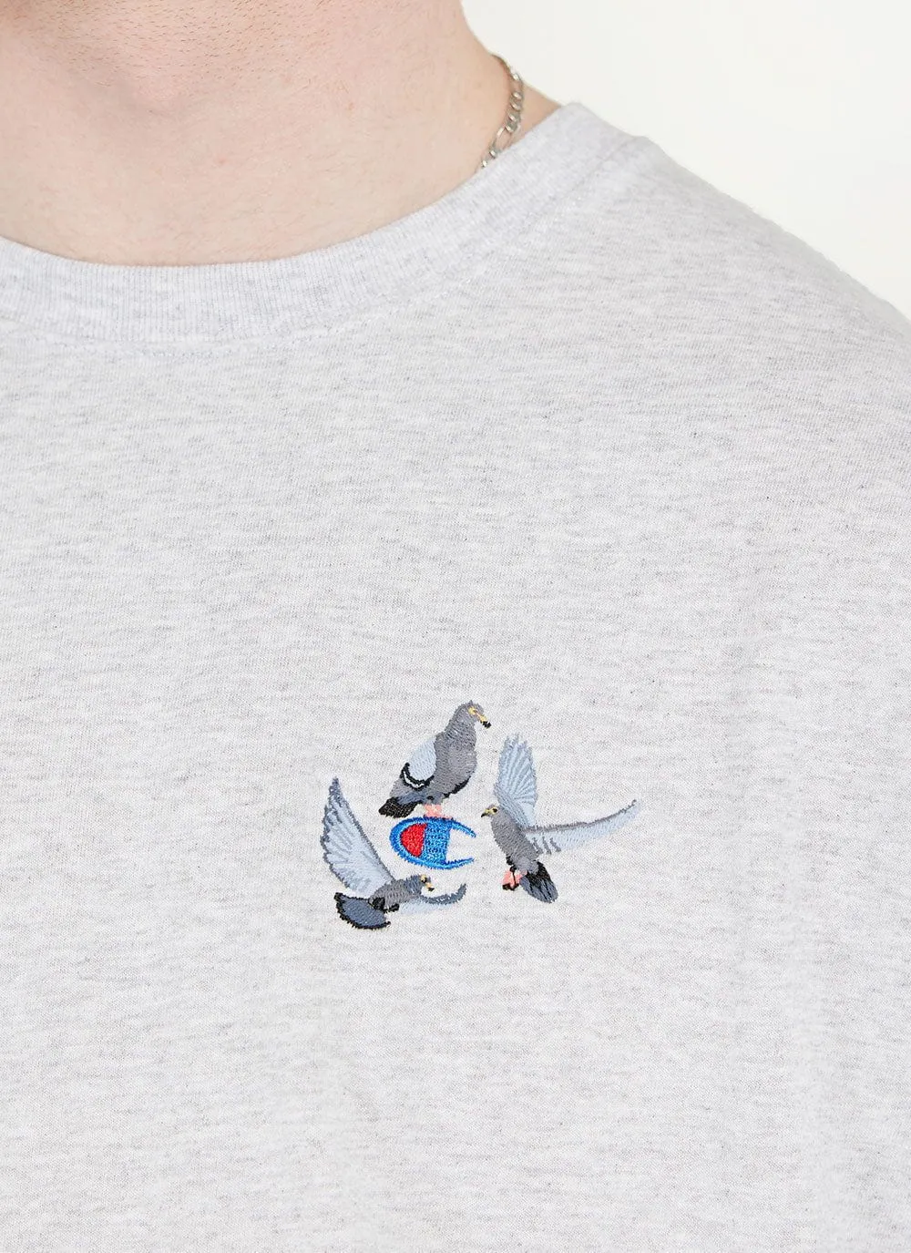 Pigeon Oversized T Shirt | Champion and Percival | Heather Grey