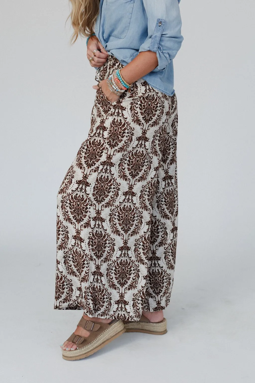 Serene Spirit Wide Leg Pants - Brown
