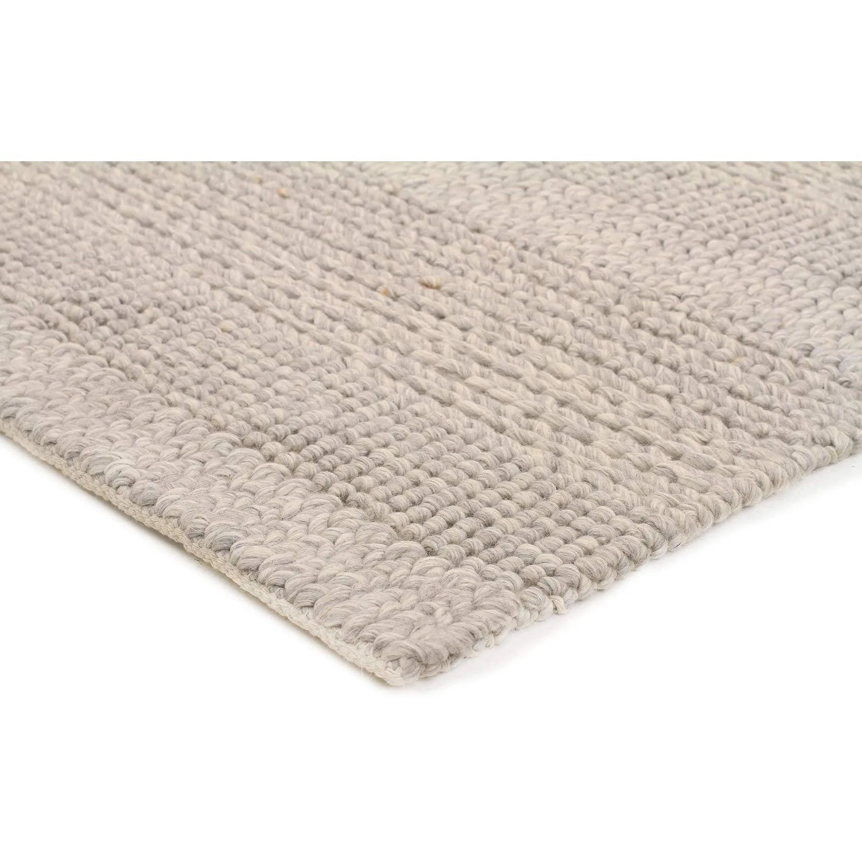 Skandi - Natural Grey Braid Weave Wool Rug