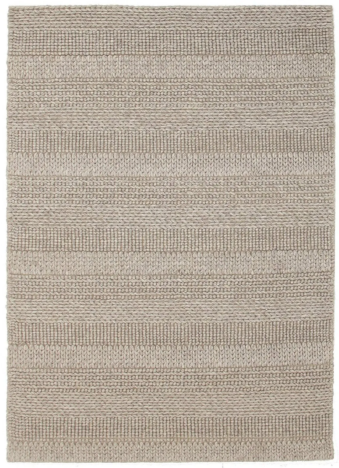 Skandi - Natural Grey Braid Weave Wool Rug