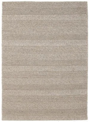 Skandi - Natural Grey Braid Weave Wool Rug