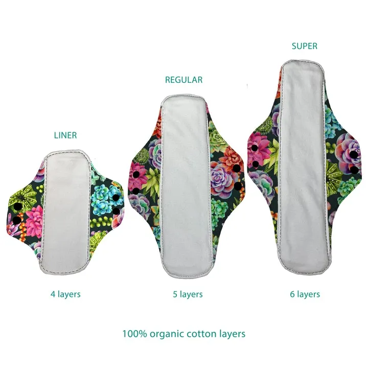 Thirsties Organic Cotton Menstrual Pad Sampler 3 Pack