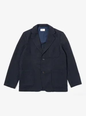 Universal Works Two Button Jacket in Navy Upcycled Italian Tweed