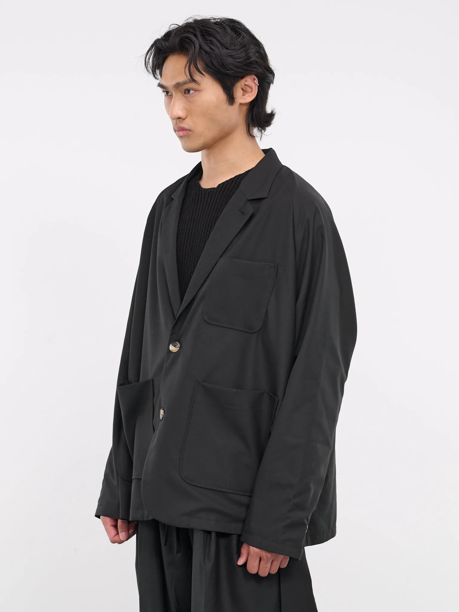 Unstructured Pocket Blazer (SLEC-BL-BL-BLACK)