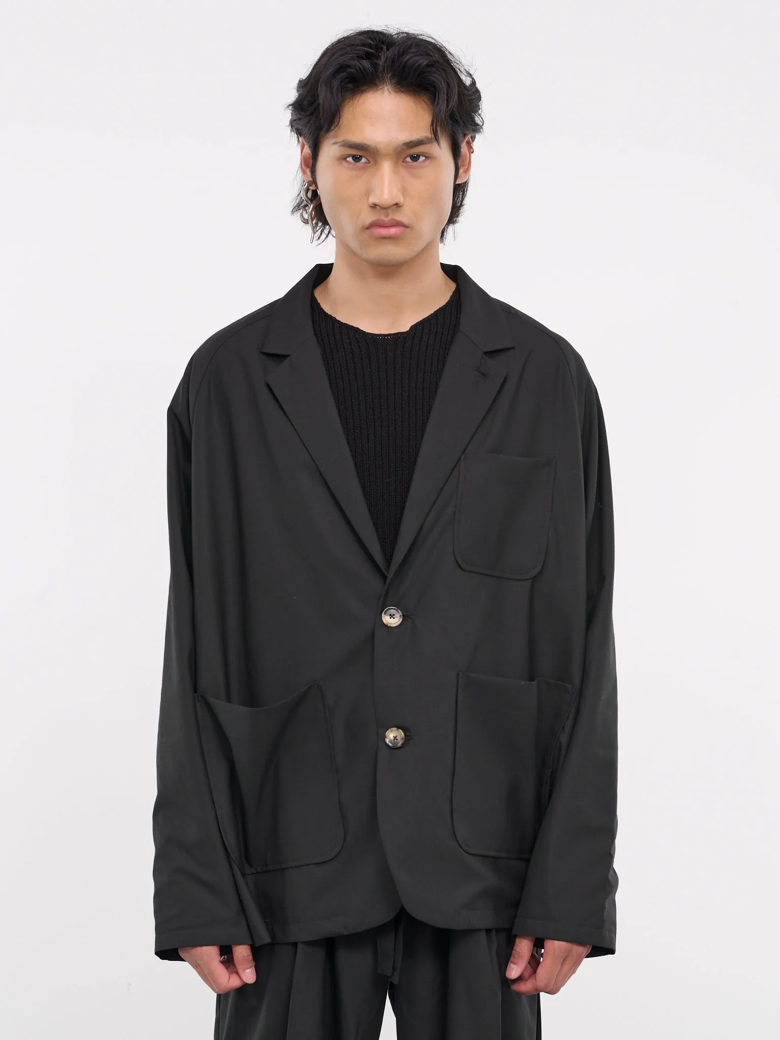 Unstructured Pocket Blazer (SLEC-BL-BL-BLACK)