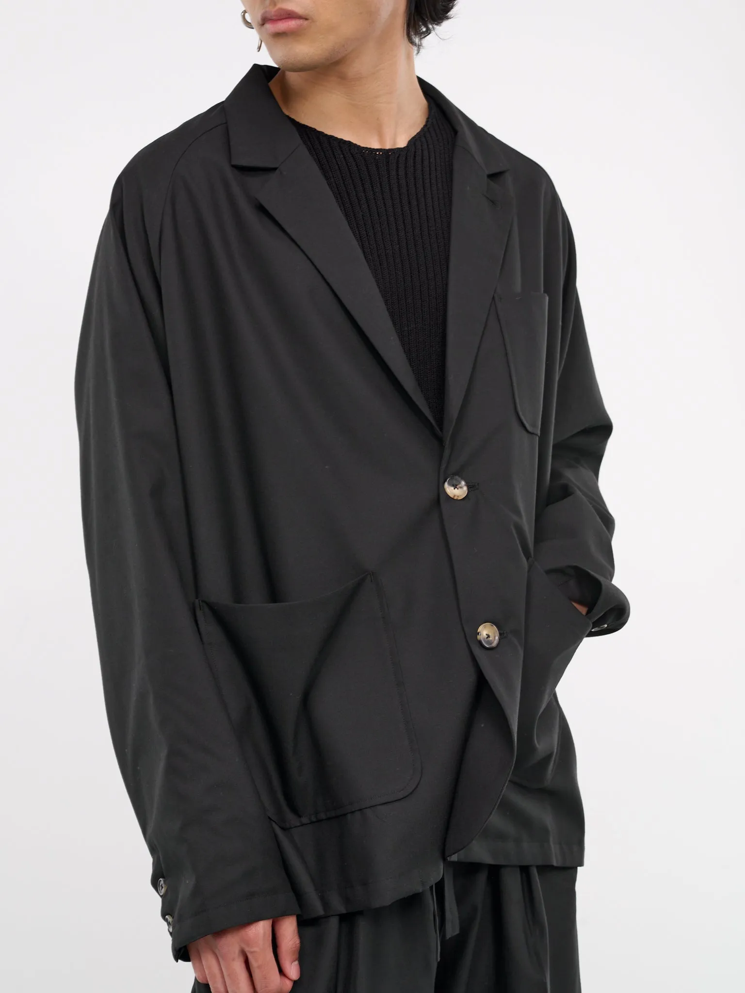 Unstructured Pocket Blazer (SLEC-BL-BL-BLACK)