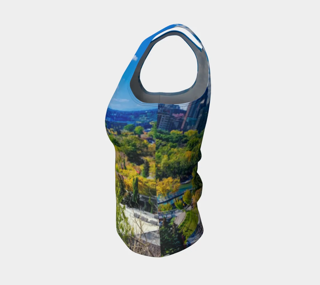 Women's Fitted Regular Tank Top - Bow River Peace Bridge McHugh Bluff Fall HDR