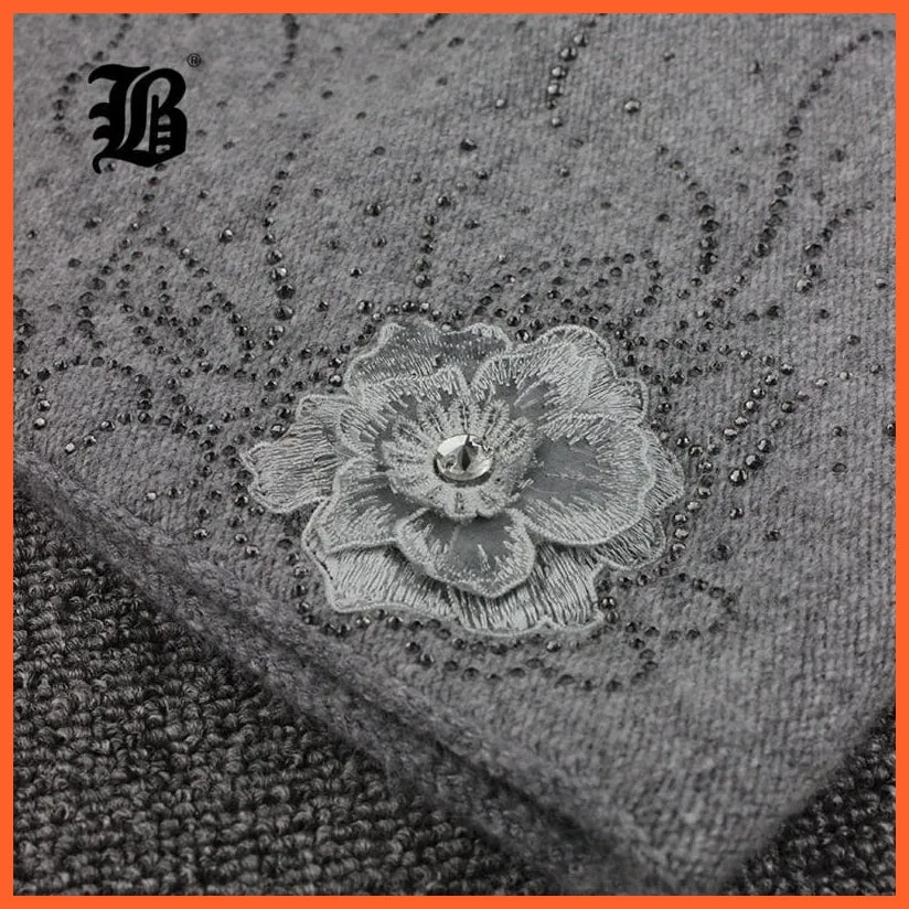 Women'S Winter Rabbit Fur Wool Flowers Style Knitted Hat | Female Mink Pom Pom Hats For Women Gorros Beanies