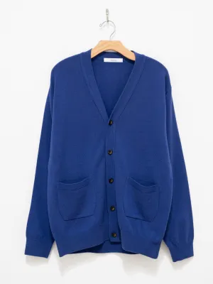 Wool Cashmere Knit Cardigan - Royal Blue