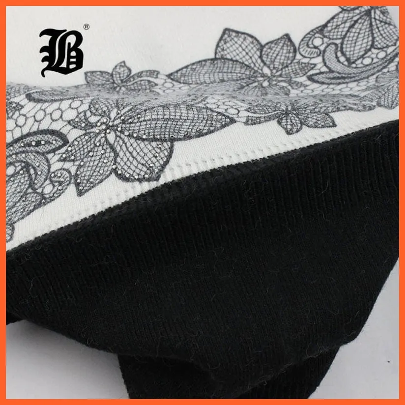 Wool Winter Hat Female Flowers Embroidery Knitted Hats | Warm Gravity Falls Cap Womens Thick Skullies Beanies