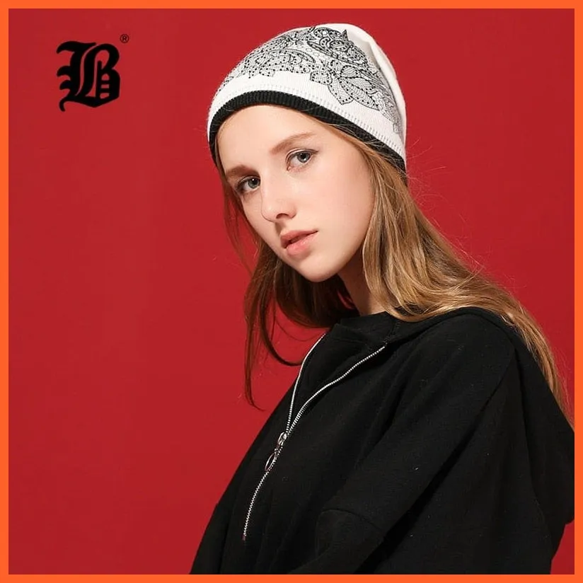 Wool Winter Hat Female Flowers Embroidery Knitted Hats | Warm Gravity Falls Cap Womens Thick Skullies Beanies